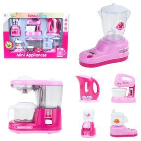 Rotaļu sadzīves tehnika, virtuves iekārtu komplekts Mini Appliances, rozā krās.