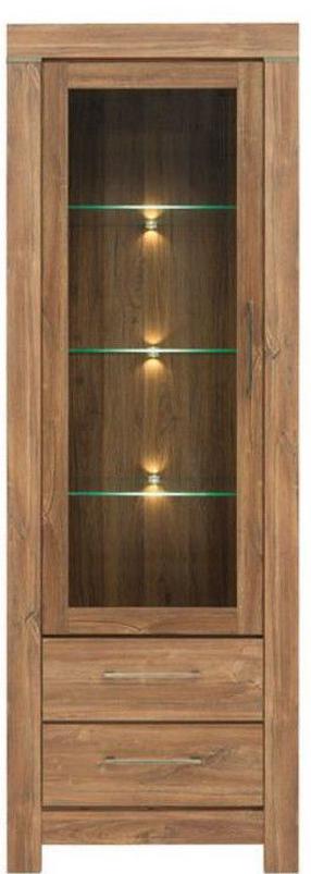 Vitrina Gent REG1W2S, ąžuolo, 68 cm x 42 cm x 200.5 cm