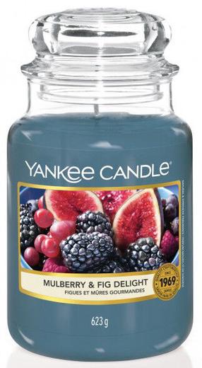 Свеча, ароматическая Yankee Candle Classic Large Jar Mulberry Aand Fig Delight, 150 час, 623 г, синий цв.