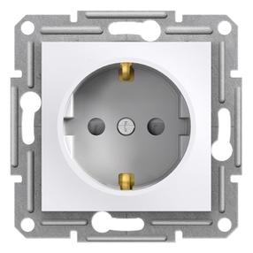 Pistikupesa Schneider Electric Asfora EPH2970221, maandusega, valge v.