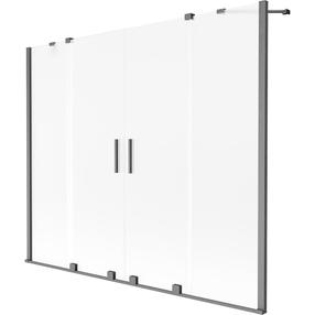 Dušo sienelė Mexen Velar Duo, 200 cm x 150 cm, skaidri sp./gun metal sp./matinis
