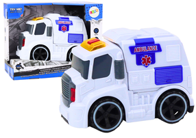 Rotaļu ātrās palīdzības automašīna Lean Toys Car Model, balta krās.