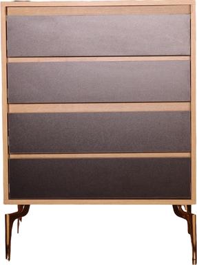 Komoda Kalune Design Yuna 811MDD4111, ąžuolo sp./juoda sp., 86 cm x 70 cm x 40 cm