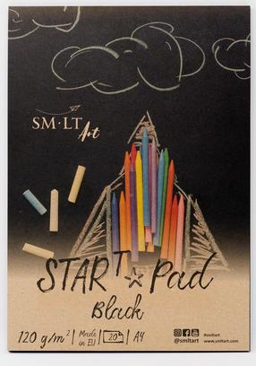 Zīmēšanas papīrs Smiltainis Start Pad, A4, 120 g/m², melna krās., 29.7 cm x 21 cm, 20 lapu gab.