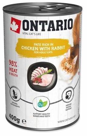 Šlapias kačių maistas Ontario Vital Cats Life, triušiena/vištiena, 0.4 kg
