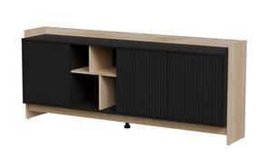 Komoda Cama Porto, ąžuolo sp./juoda sp., 77 cm x 190 cm x 38 cm