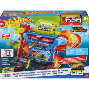 Автомобильная трасса Mattel Hot Wheels City Tunnel Twist Car Wash HTN80, многоцветный