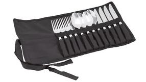 Matka söögiriistade komplekt Easy Camp Family Cutlery, plastik/roostevaba teras, hõbe v./must v., 13 tk
