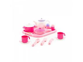 Наборы для игровой кухни Wader-Polesie Dish Set With A Tray, розовый цв.