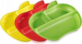 Lėkštutė Munchkin Divided Toddler Plates Lil' Apple, 6+ mėn., plastikas, raudona sp./geltona sp./žalia sp.