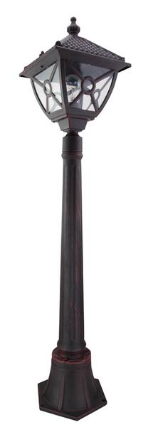 Pastatomas lauko šviestuvas Domoletti EL-789PE2, 60W, E27, IP44, juoda sp./raudona sp., 22.5 cm x 107 cm