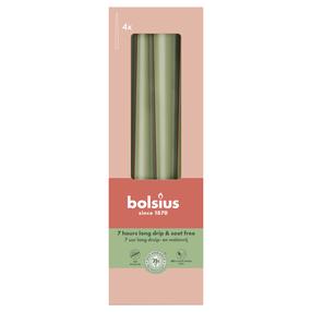 Žvakė, kūginė Bolsius, 7 h, 4 vnt., žalia sp.