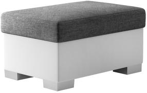 Pufas R4 Sawana 05, Soft 17, balta sp./tamsiai pilka sp., 55 cm x 85 cm x 40 cm