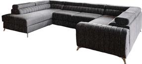Kampinė sofa Louis Marte 10, juoda sp., kairinė, 202 x 347 cm x 92 cm