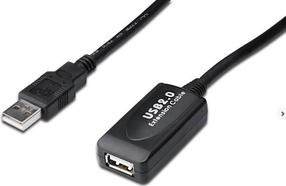 Laidas Digitus USB / USB USB, USB, 20 m, juoda sp.