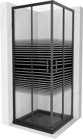Душевая кабина Mexen Rio F 860-070-070-70-20-4070B, квадратная, без поддона, 70 см x 70 см x 190 см, черный цв./закаленный