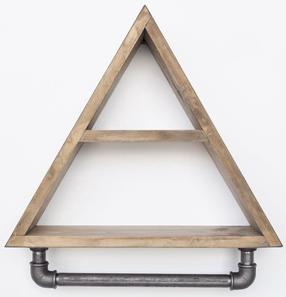 Sieninė lentyna Kalune Design BoruRaf 119, juoda sp./riešuto sp., 41 cm x 11 cm x 36 cm