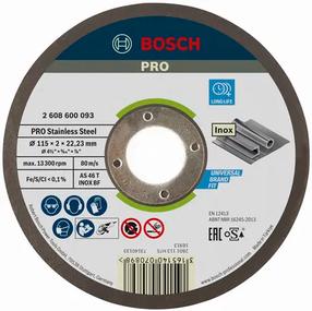 Griešanas disks leņķa slīpmašīnām Bosch Pro, 115 mm x 2 mm x 22.23 mm