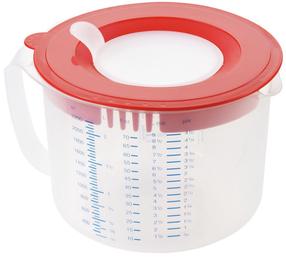 Maišymo indas Leifheit, skaidri sp./raudona sp., 2.2 l
