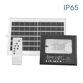 Sieninis šviestuvas su saulės baterija Vivalux, 30W, IP65, juoda sp.