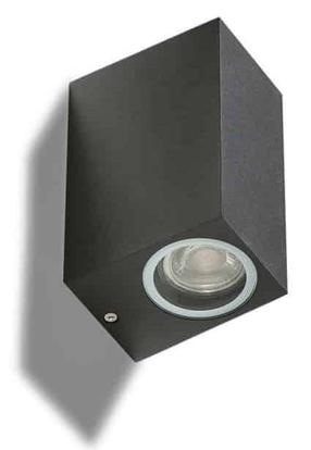Sieninis lauko šviestuvas AZzardo Rimini Square 2, 35W, GU10, IP54, tamsiai pilka sp., 9 cm x 15 cm