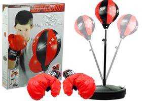 Laste poksikomplekt Lean Toys Sport, must v./punane v.