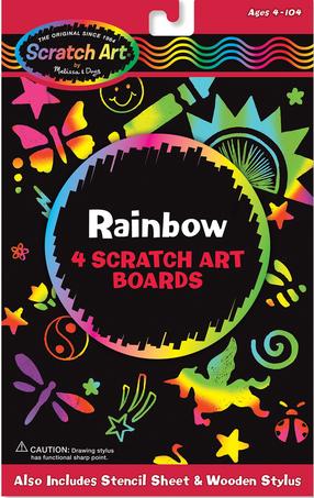 Skrāpēšanas komplekts Melissa & Doug Scratch Art Rainbow, daudzkrāsaina