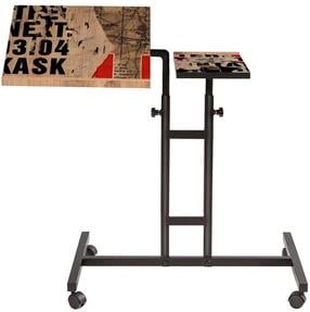 Klēpjdatora galds regulējams augstums Kalune Design 766, 67 cm x 45.5 cm, 87 cm, melns krās./priedes krās./sarkana krās.