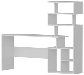 Rakstāmgalds un plaukts Kalune Design Next 788DEC3805, 160 cm x 40 cm, 135 cm, balta krās.