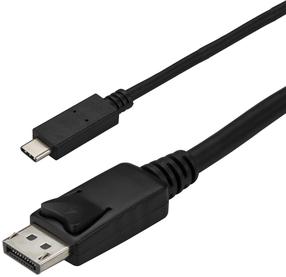 Vads StarTech USB C to DisplayPort 1.2 USB Type-C, Displayport 1.2 male, 3 m, melna krās.