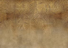 Fototapetas Artgeist Abstract Nature In Beige - Composition With Golden Exotic Leaves, 140 cm x 140 cm
