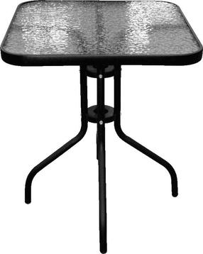Lauko stalas Besk, skaidri sp./juoda sp., 60 cm x 60 cm x 70 cm