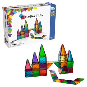 Magnetinis konstruktorius Magna-Tiles Clear Colors, 100 vnt., įvairių spalvų