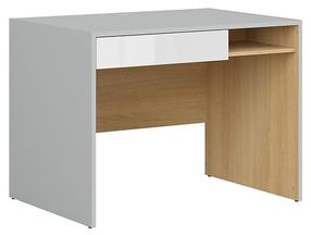 Rašomasis stalas Nandu S441-BIU1S-JSZ/DP/BIP, 100 cm x 70 cm, 75 cm, ąžuolo sp./balta sp./pilka sp.