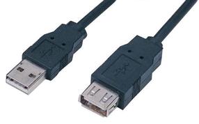 Vads Manhattan USB-A - USB-A USB 2.0 A male, USB 2.0 A female, 0.5 m, melna krās.