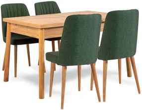 Valgomojo komplektas Kalune Design Costa 1070 - 1 A, žalia sp./pušies sp.