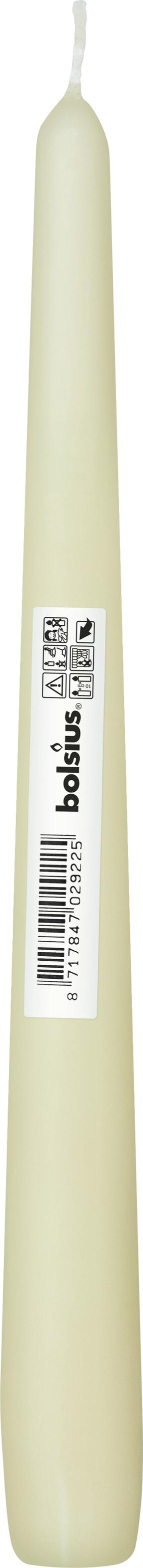 Svece, koniskais Bolsius, 7.5 h, balta krās.
