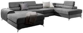 Kampinė sofa Lacante Gojo 5, tamsiai pilka sp., dešininė, 202 x 354 cm x 92 cm