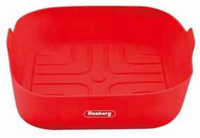 Silikoninis įdėklas karšto oro gruzdintuvei Rosberg R51980SSN, raudona, 20.5 cm x 20.5 cm