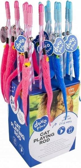 Игрушка для кошек на палочке Duvo+ Worm 12060, многоцветный, 21 см