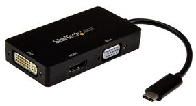 Adapteris StarTech CDPVGDVHDBP USB-C male, HDMI, DVI, VGA female