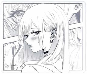 Pelės kilimėlis ATK Anime Reverie, 49 cm x 42 cm x 0.4 cm, balta sp./juoda sp.