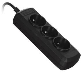Buitinis ilgintuvas ActiveJet, 1.5 m, 3 lizdų, juoda sp.