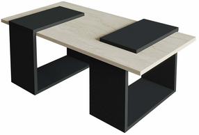 Kavos staliukas Kalune Design Matris, antracito sp./travertine sp., 90 cm x 46.6 cm x 37 cm