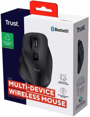 Bezvadu datora pele Trust Fyda 25708, bluetooth / 2.4ghz, melna krās.