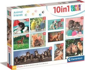 Dėlionė 10in1 Clementoni Animal Friends 10 in 1 20283, 60 cm x 20 cm, 330 vnt., įvairių spalvų