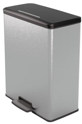 Atkritumu tvertne Curver Duo Deco Bin, sudraba krās./melna krās., 65 l, 61.5 cm x 48.6 cm