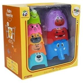 Arendav mäng, vormide püramiid Lean Toys Animals, 24 cm, mitmevärviline, 8 tk