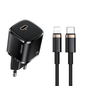 Telefoni laadija Usams T36, USB-C, must v., 20 W