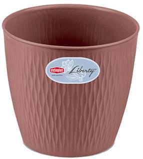 Gėlių vazonas Stefanplast Liberty 87276, plastikinis, Ø 25 cm, ruda sp.